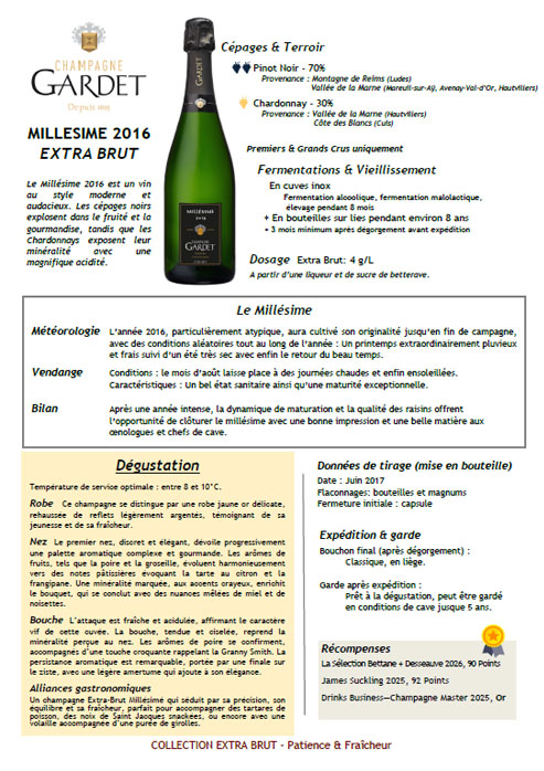 MILLÉSIME 2016 EXTRA BRUT — PDF preview